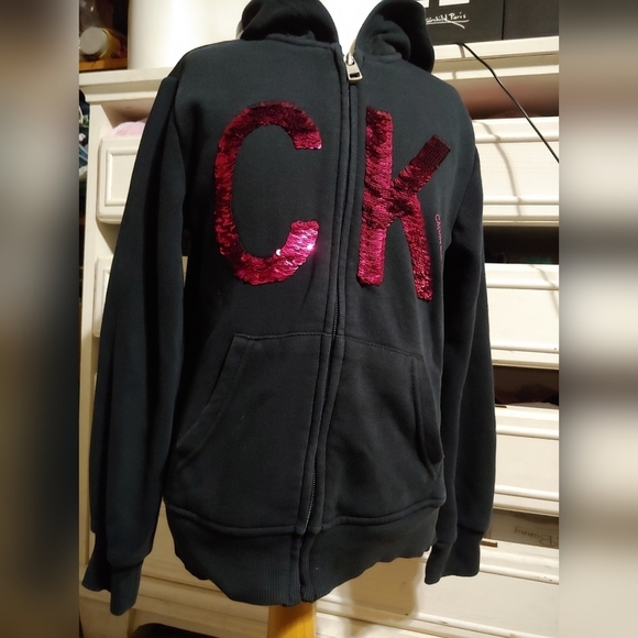 Calvin Klein Jeans Other - Calvin Klein Kids Girls Light Zip Up Hoodie Jacket W/ Sequin Detail Size 8-10